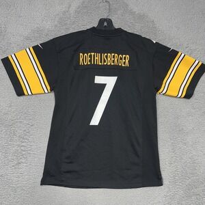Nike Ben Roethlisberger Steelers Jersey Youth Sz L (14-16) Black #7 On Field